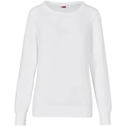 Ladies Quinn Crew Neck Sweater White Front